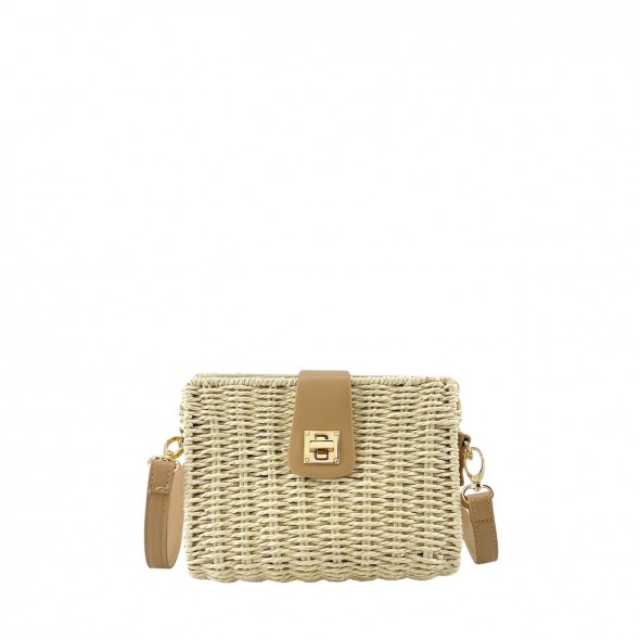 Bolso Bandolera De Hombro Pequeño Rafia Paja